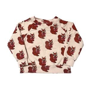 Hugo Loves Tiki Organic Cotton Squirrel Print Sweatshirt Size 18-24m
